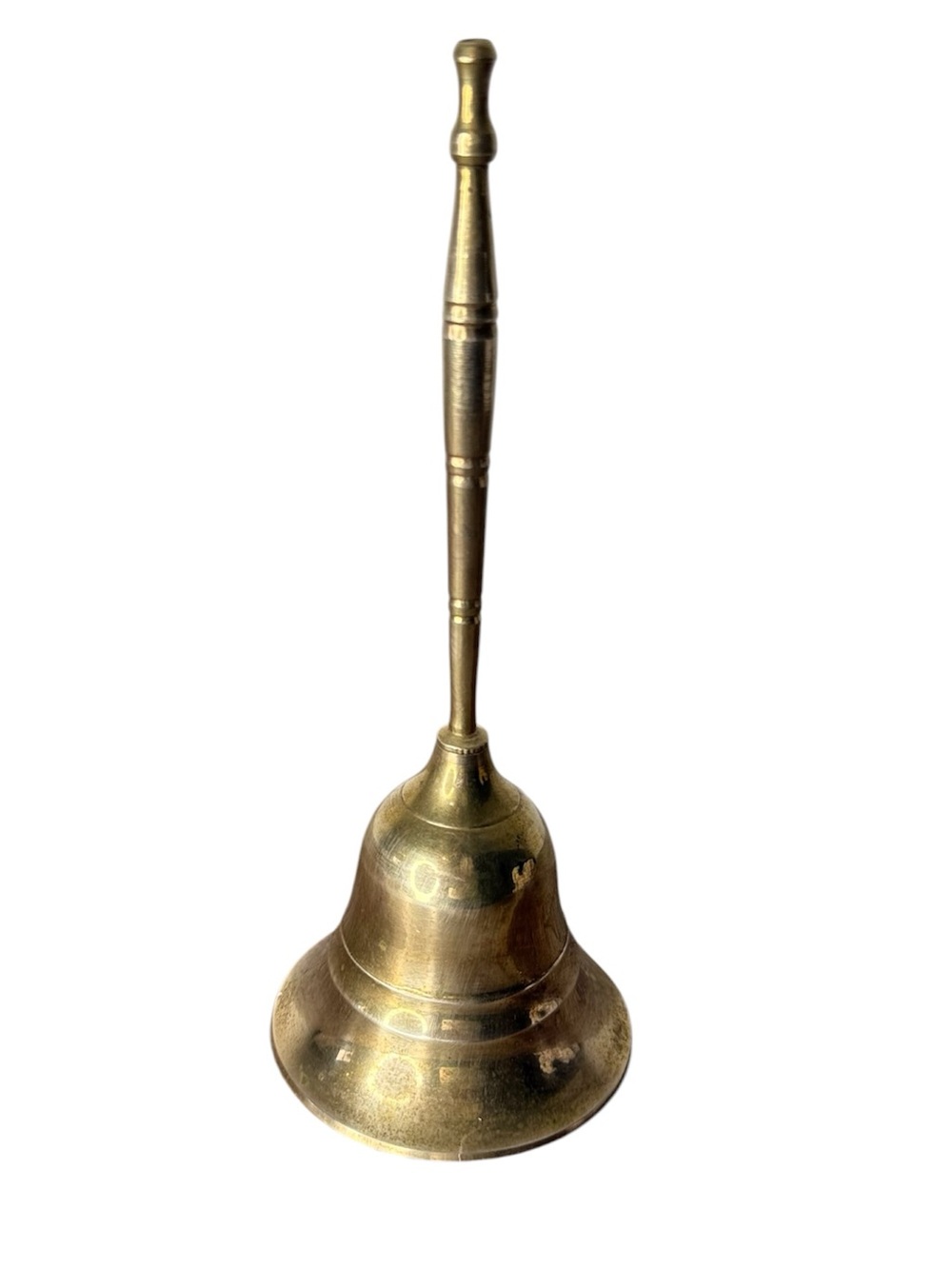 POTTERY CRAFTS Vintage Brass Bell Long Stem Made In India